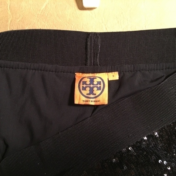 Tory BURCH Wide Leg Black Sequin Pull On Pants/Trousers, Size Small (Orig. $595) - Picture 2 of 7